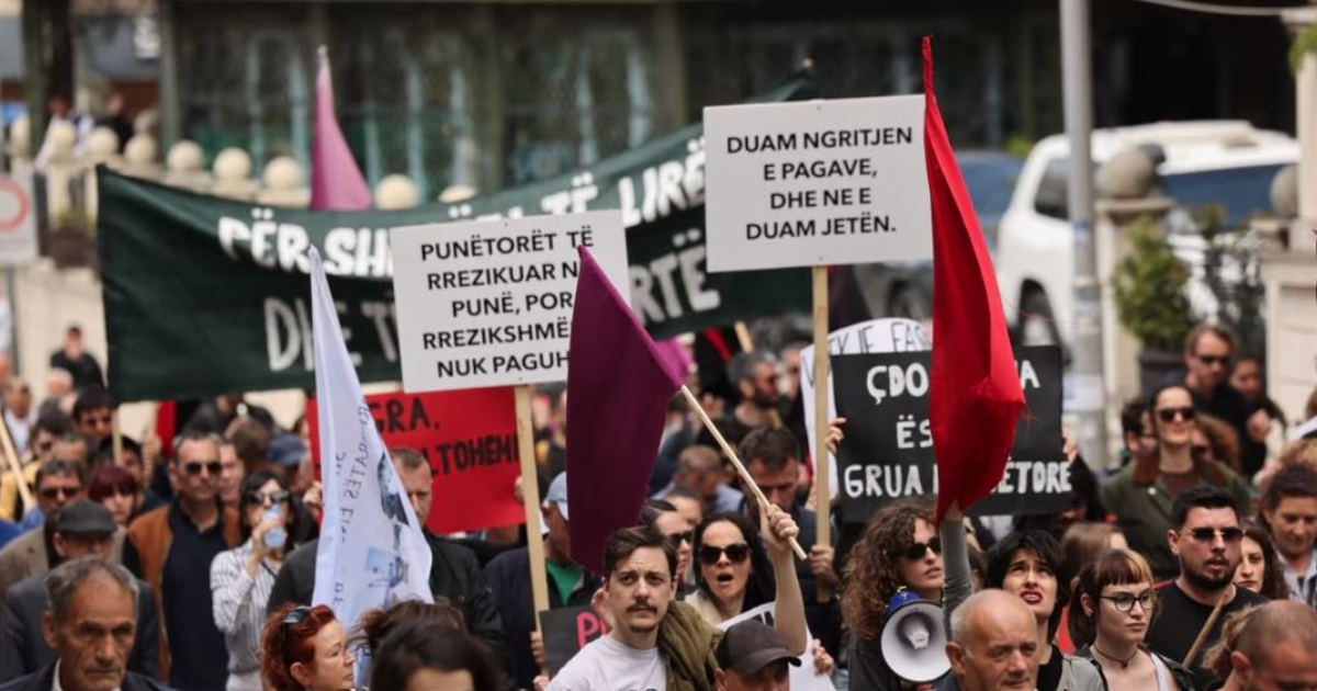1 maji protestë në Kosovë  paralajmërojnë bojkot të punës nëse nuk rriten pagat