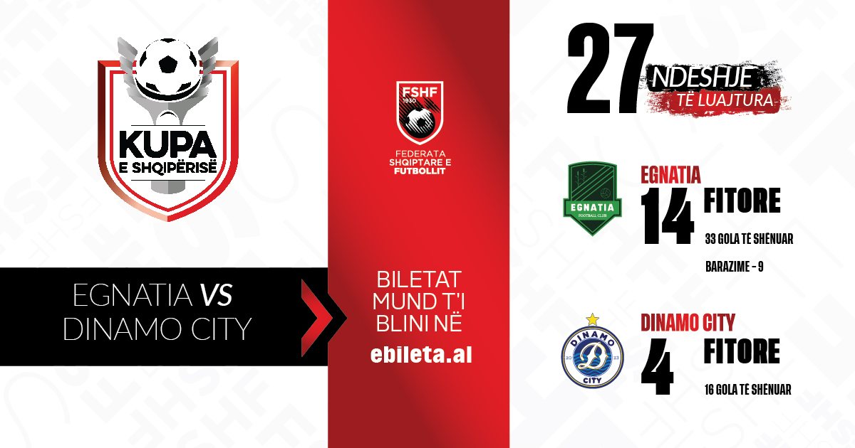 Kupa e Shqipërisë  Egnatia   Dinamo City luhet sonte në  Elbasan Arena   përballja e 28 të në histori mes dy skuadrave