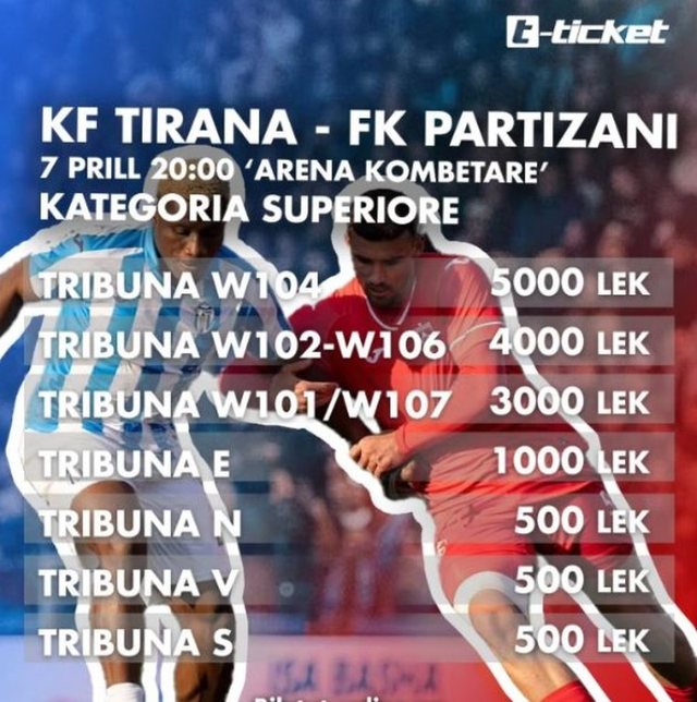 Tirana-Partizani në “Arena Kombëtare”, dalin në